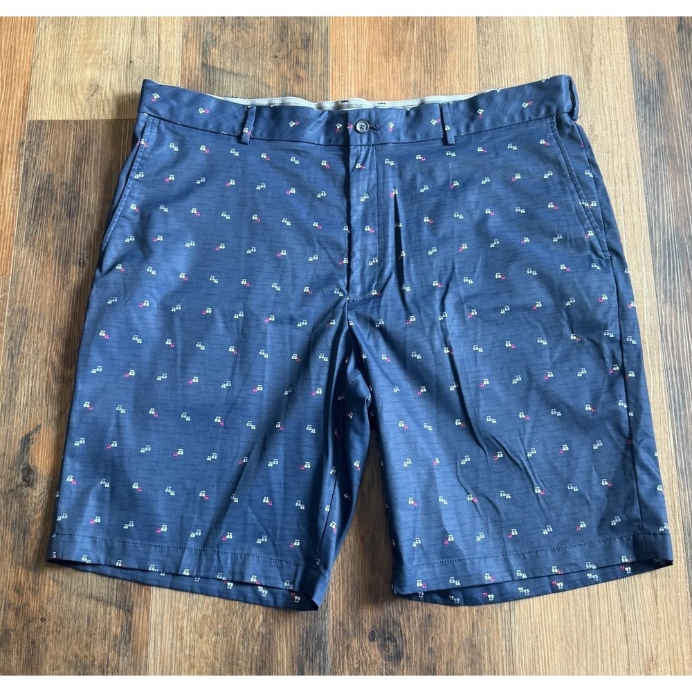 WALTER HAGEN Shorts Men 42 AOP GOLF CART Navy Blue Casual Comfort Outdoor